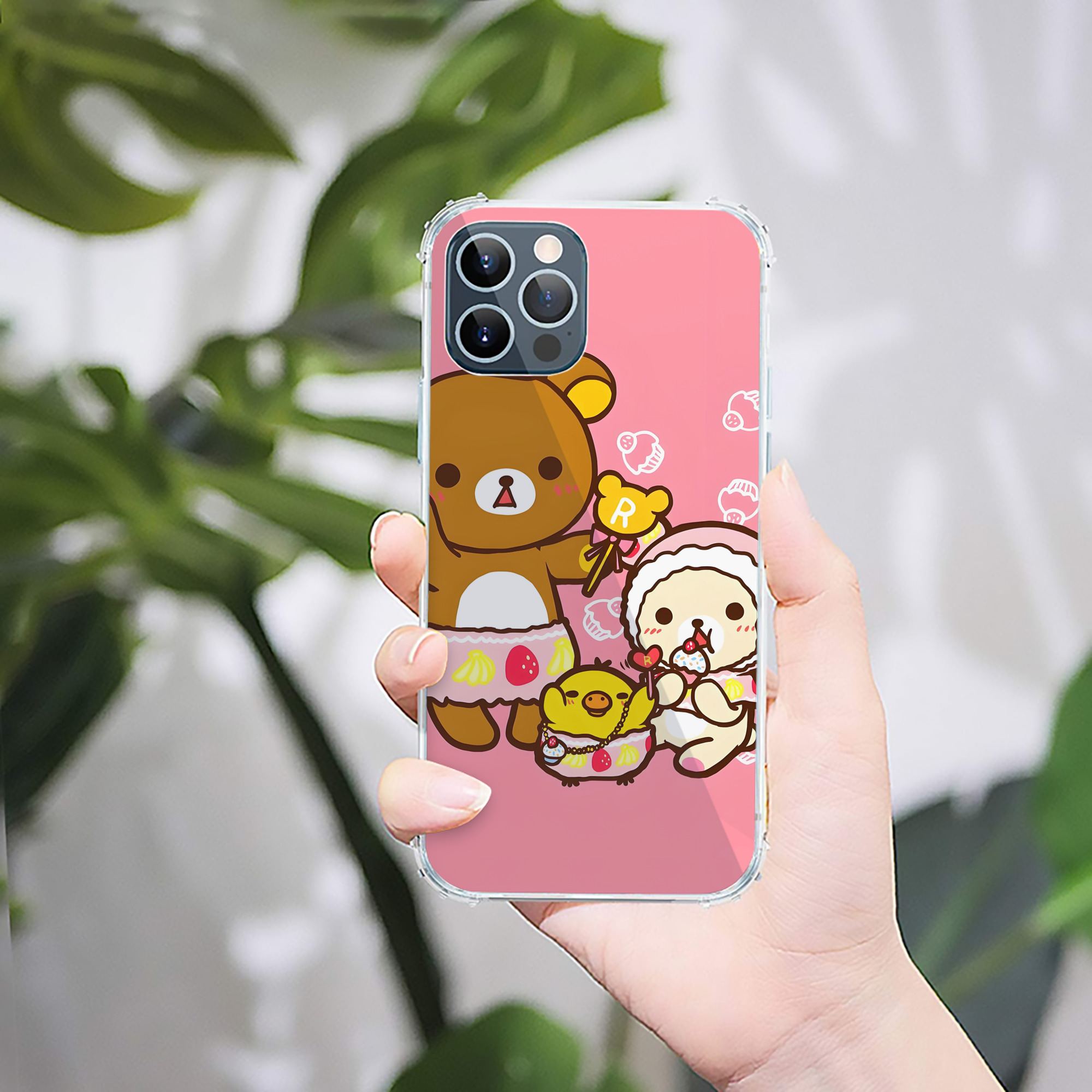（画像用） リラックマ リラックマ キイロイトリ Rilakkuma Korilakkuma Kiiroitori 【iPhone 12シリーズ対応】透明スマホケース（クリアソフトケース）